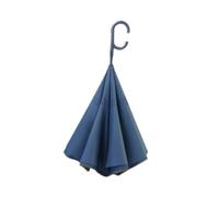 Zanthicia Parapluie inversé inversé coupe-vent, double couche, poignée en forme de C, pour les déplacements, hommes et femmes, imperméable au soleil, parapluie , double couche , Bleu