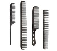 Zanthicia Peigne à cheveux en aluminium 4 pièces/ensemble pour une complète et des soins quotidiens peigne de coupe de cheveux en métal coiffure peignes à, Noir brillant