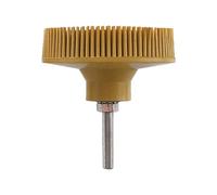 Zanthicia Perceuse électrique disque brosse détaillant coulis carreaux alimentation des toilettes tampon de récurage en caoutchouc plancher atelier fournitures pièce jointe, Jaune, 3 pouces