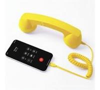 Zanthicia Poignée de téléphone Fixe de Style USB-C pour téléphone rétro Classique avec connectivité Moderne, combiné téléphonique Filaire de Style, Jaune