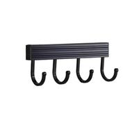 Zanthicia Porte-clés mural porte-organisation porte-serviettes maison chapeau cintre fixe cuisine aluminium multi-crochet suspendu organisateur de support , Noir , 4 crochets