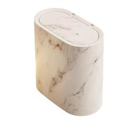 Zanthicia Poubelle étroite et Portable, avec Couvercle, conçue pour se Glisser Facilement dans Les Petits espaces et Les Coins. Poubelle de Cuisine à Couvercle à Pression, Blanc, 29.5 x 16 x 29 cm