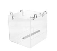 Zanthicia Profitez d'une Belle Vue des Oiseaux Qui se baignent avec Une boîte de Bain d'oiseaux Simple, mangeoires en Plastique Transparentes pour, Baignoire d'eau pour, Mangeoire 13 * 11 * 13CM