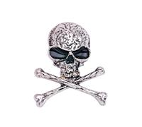 Zanthicia Punk Style Skull Pins Designer Éblouissant Broches Rétro pour Femmes Broochpins Saint Valentin Thanksgiving Costume, Argent