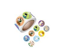 Zanthicia Rouleau d'autocollants ronds d'animaux - Grande quantité - Idéal pour l'école, la salle de classe, les fêtes à la maison - Aide ludique à créativité et l'apprentissage - Autocollants