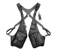 Zanthicia Sac à bandoulière rétro sous Les Bras Sac à Polyvalent en Cuir PU pour Accessoires de Mode Lors des fêtes costumées et des Sports de Plein air Bandoulière, Noir, 38 x 14 cm