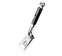 Zanthicia Spatule Double à Fentes avec Pince, poignée ajourée, ustensile de Cuisine Ergonomique pour grillades et barbecues d'été. Se rince Simplement à l'eau.