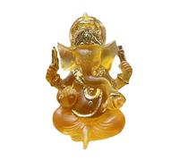 Zanthicia Statue de Ganesh éléphant, décoration intérieure, Bouddha, Figurine, Sculpture, œuvre d'art, Pratiques de méditation, Cadeaux décoratifs, Bouddhisme thaï, Feng, Jaune, Hauteur 9 cm