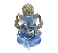 Zanthicia Statue de Ganesh éléphant, décoration intérieure, Bouddha, Figurine, Sculpture, œuvre d'art, Pratiques de méditation, Cadeaux décoratifs, Bouddhisme thaï, Feng, Bleu, Hauteur 9 cm
