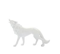 Zanthicia Statue de Loup Abstrait Ornement délicat Miniature Multifonctionnel Conception spéciale Animal Sculpture Bureau noël, Blanc, Chien Loup Regarde Le Ciel