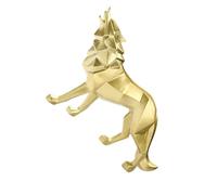 Zanthicia Statue de Loup Abstrait Ornement délicat Miniature Multifonctionnel Conception spéciale Animal Sculpture Bureau noël, Doré, Chien Loup Regarde Le Ciel