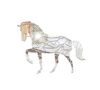 Zanthicia Sticker mural Acrylique Cheval Animal Stéréo Amovible Affiche Universel Papier Peint Autocollants Décoration de La Maison pour Chambre, Argent