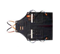 Zanthicia Tablier de travail Menuiserie Toile Atelier Poches à bavette Barbecue extérieur Peinture Tabliers de lavables Bavoirs Vêtements, Le noir