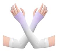 Zanthicia UV refroidissement glace soie bras manches protecteur de sécurité manchon crème cyclisme pêche golf volley-ball, Dégradé violet blanc