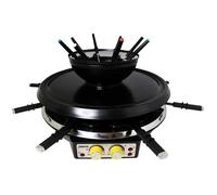 Zanussi - RCZ71 - Appareil à raclette et fondue - 4 en 1 Raclette, grill, fondue bourguignonne ou chinoise - 8 personnes - Noir