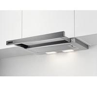 Zanussi ZFP216S Hotte amovible 60 cm, 3 vitesses, acier inoxydable, puissance jusqu'à 300 m3/h, Niveau sonore 64 dB(A), éclairage LED, Inox, Classe C