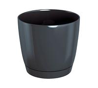 Zanvic Prosper Plast duop120-426U Pot de Fleurs Coubi avec Soucoupe - Gris foncé 12 x 11 cm