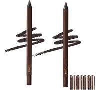 ZANWANXIN 24hr Waterproof Eyeliner, 24 Hr Waterproof Eyeliner Duo Sharpenable Eye Pencil,Chocolate Eyeliner (2pcs-Graphite)