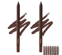 ZANWANXIN 24hr Waterproof Eyeliner, 24 Hr Waterproof Eyeliner Duo Sharpenable Eye Pencil,Chocolate Eyeliner (2pcs-Chocolate)