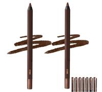 ZANWANXIN 24hr Waterproof Eyeliner, 24 Hr Waterproof Eyeliner Duo Sharpenable Eye Pencil,Chocolate Eyeliner (2pcs-Stone)