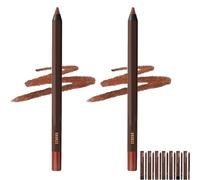 ZANWANXIN 24hr Waterproof Eyeliner, 24 Hr Waterproof Eyeliner Duo Sharpenable Eye Pencil,Chocolate Eyeliner (2pcs-Bronze)