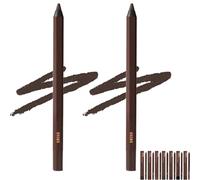 ZANWANXIN 24hr Waterproof Eyeliner, 24 Hr Waterproof Eyeliner Duo Sharpenable Eye Pencil,Chocolate Eyeliner (2pcs-Brown)