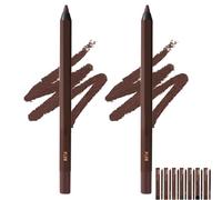 ZANWANXIN 24hr Waterproof Eyeliner, 24 Hr Waterproof Eyeliner Duo Sharpenable Eye Pencil,Chocolate Eyeliner (2pcs-Plum)