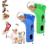 ZANWANXIN Cat Treat Gun, Cat Treat Shooter Gun, Cats Treats Launcher, Dog Treats Launcher, Cats Treats Dispenser Toy (Blue+Green)