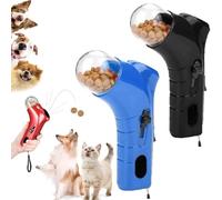 ZANWANXIN Cat Treat Gun, Cat Treat Shooter Gun, Cats Treats Launcher, Dog Treats Launcher, Cats Treats Dispenser Toy (Black+Blue)