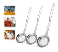 ZANWANXIN Fine Mesh Stainless Steel Colander, 304 Stainless Fine Mesh Strainer with Handle, Ladle Colander With Handle, Fine Mesh Sieve for Kitchen Cooking (S+M+L)