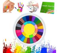 ZANWANXIN Funny Finger Painting Kit, Washable Finger Paint Sets with Book for Kids, Diy Crafts Finger Paint Sets, Colorful and Easy Clean Up, Finger Painting Fortoddlers 1-3 (Circle - 36 colors)