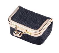 ZANWANXIN Genuine Leather Mini Jewelry Box, Mini Coin Purse Jewelry Case, Genuine Leather Mini Coin Purse, Portable Tiny Jewelry Storage Boxs (1pcs-Black)