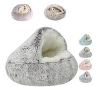 ZANWANXIN Lapcatz Nest Bed, Dog Bed with Cover Cave, Cozy Cocoon Dog Bed, Pet Cave Bed, Winter Pet Plush Bed, Calming Plush Semi-Enclosed Pet Nest Bed for Dogs, Pursnug Cat Bed (Coffee, 40cm/15.7in)