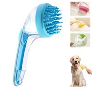 ZANWANXIN Pet Bath Brush with Soap Dispenser, Pet Bath Brush with Shampoo Dispenser, French Bulldog Bathing Brush Brosses de toilettage for small animals (Blue, Coarse bristle brush)
