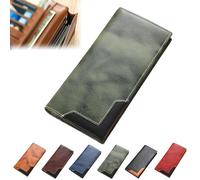 ZANWANXIN Upliftjoys Cowhide Vintage Wallet, Western Bifold Leather Long Wallets for Men, Long Wallets for Men (Green)