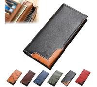 ZANWANXIN Upliftjoys Cowhide Vintage Wallet, Western Bifold Leather Long Wallets for Men, Long Wallets for Men (Black)