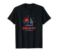 Zanzibar City Tanzanie Voilier Coucher de Soleil T-Shirt Graphique avec Valeur