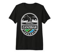 Zanzibar Tanzanie Panneau Emblème Souvenir Voyage T-Shirt Haut de Gamme