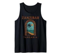 Zanzibar Tanzanie Retro Stone Town Island Travel African Art Débardeur