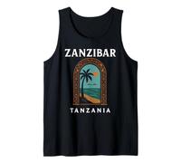 Zanzibar Tanzanie Retro Stone Town Island Travel African Art Débardeur