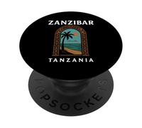 Zanzibar Tanzanie Retro Stone Town Island Travel African Art PopSockets PopGrip Adhésif