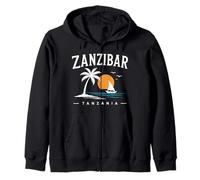 Zanzibar Tanzanie Retro Stone Town Island Travel African Art Sweat à Capuche