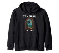 Zanzibar Tanzanie Retro Stone Town Island Travel African Art Sweat à Capuche