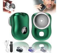 Zao Mini Shaver Men 2023, Zao Rasoir électrique pour hommes, Mini rasoir électrique portable, Rasoir tempête puissant, Rasoir électrique amélioré avec écran LCD Rasoir puissant (Vert)