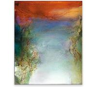 Zao WOU Ki Affiche d'Exposition - Imprime Art Mural Minimaliste - Peinture sur Toile - Photos pour la Décoration d'Intérieur 40x60cm sans Cadre