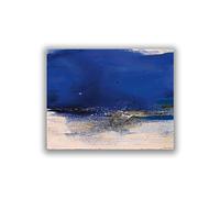 Zao Wou-Ki - Impression sur toile - Peinture à l'huile - Reproduction - Art mural abstrait - Sans titre 17 - Décoration moderne pour chambre à coucher - 70 x 91 cm - Sans cadre