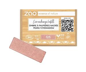 Zao Yeux Eyeshadow-PrimerRecharge d'ombre à paupières nacrée N° 125 Pearly Sunshiny Pink 1,3 g