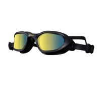 ZAOSU Z-Vigor Lunettes de natation étanches, effet miroir/teinté, panoramique à 180°, anti-buée, protection UV, unisexes, pour adultes et adolescents, couleur : noir/doré