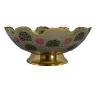 Zap Impex Bol décoratif en Laiton plaqué Or pour Fruits secs Taille Travail 12,7 cm Beau Design Paon