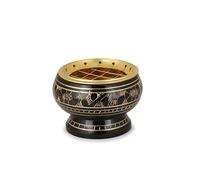 Zap Impex® Brûleur d'encens en Laiton avec décoration sculptée - 5 x 5,5 cm